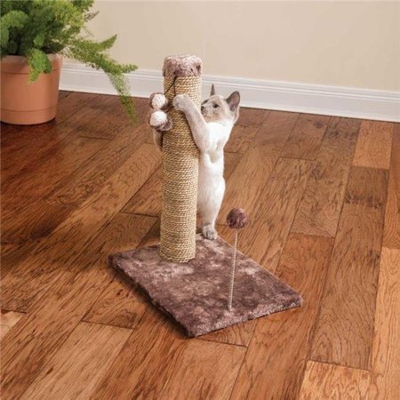 CAT CRAFT Cat Craft COM30SGDCFU 30 in. Sea Grass Scratching Post - Dark Chocolate Fur 16 x 16 Base COM30SGDCFU